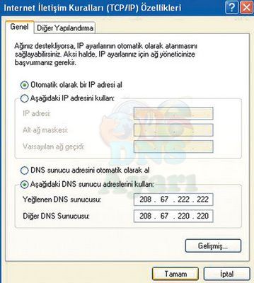 windows xp dns değiştirme (3)